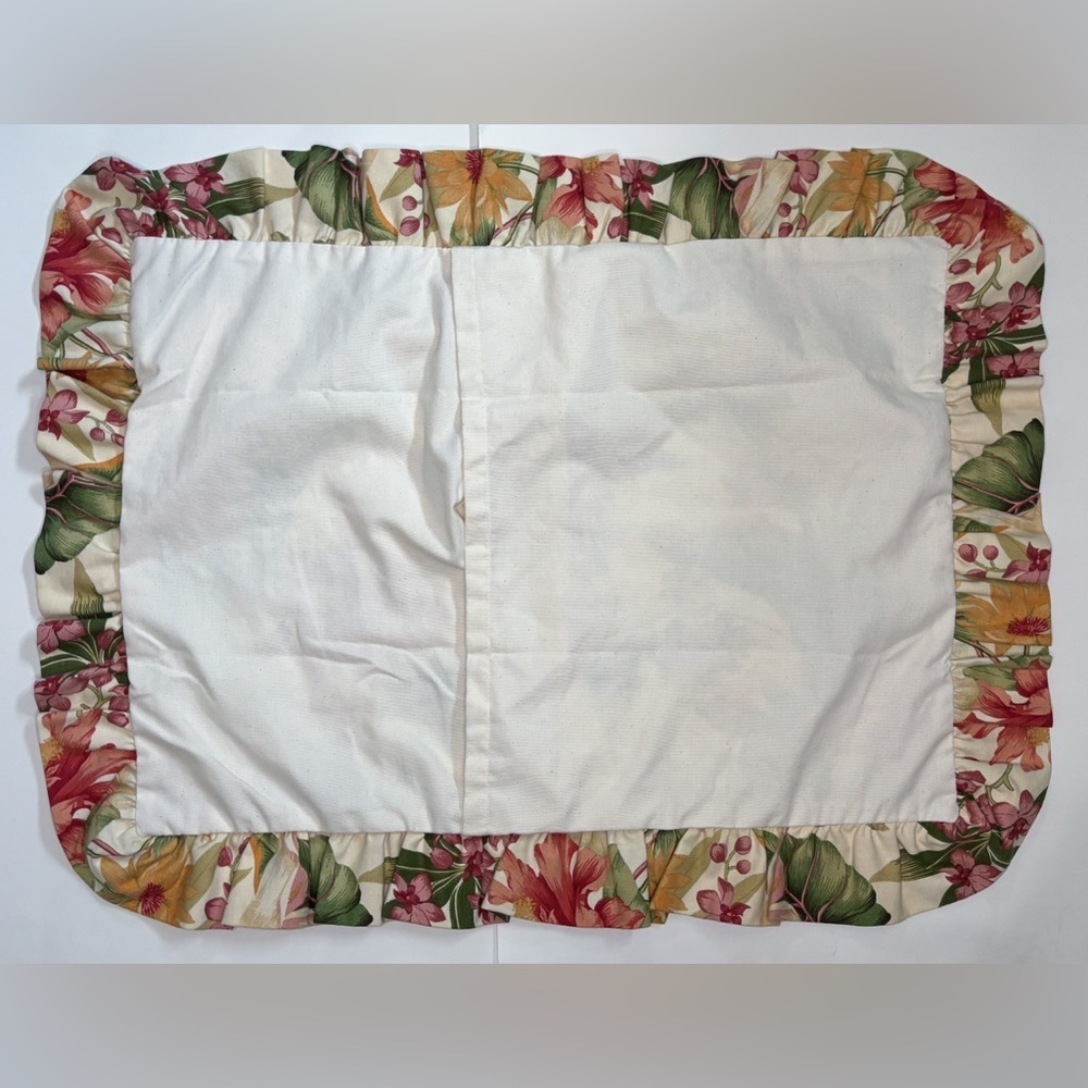 Vintage RLF Home Cream Floral Pillow Sham Cottage Core Romance Feminine - Picture 2 of 4